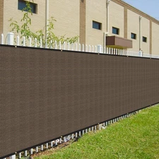 14ft Brown Privacy Fence Screen with Grommets Net Mesh Anti-UV for Outdoor Pool