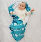Personalised Baby Blanket Custom Name Blanket Newborn Gift Baby Swaddle Wrap 
