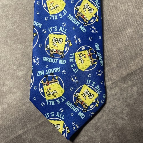 NICKELODEON 2004 Spongebob SquarePants "It's All About Me!" Tie Necktie 57” - Picture 2 of 4