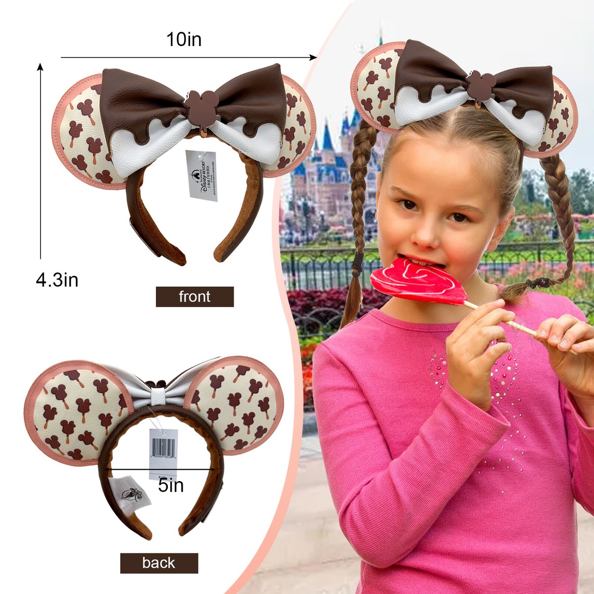 Disney Loungefly Chocolate Popsicle Headband New Scented Mickey Premium Bar Ear Headband by Loungefly at  main image 4