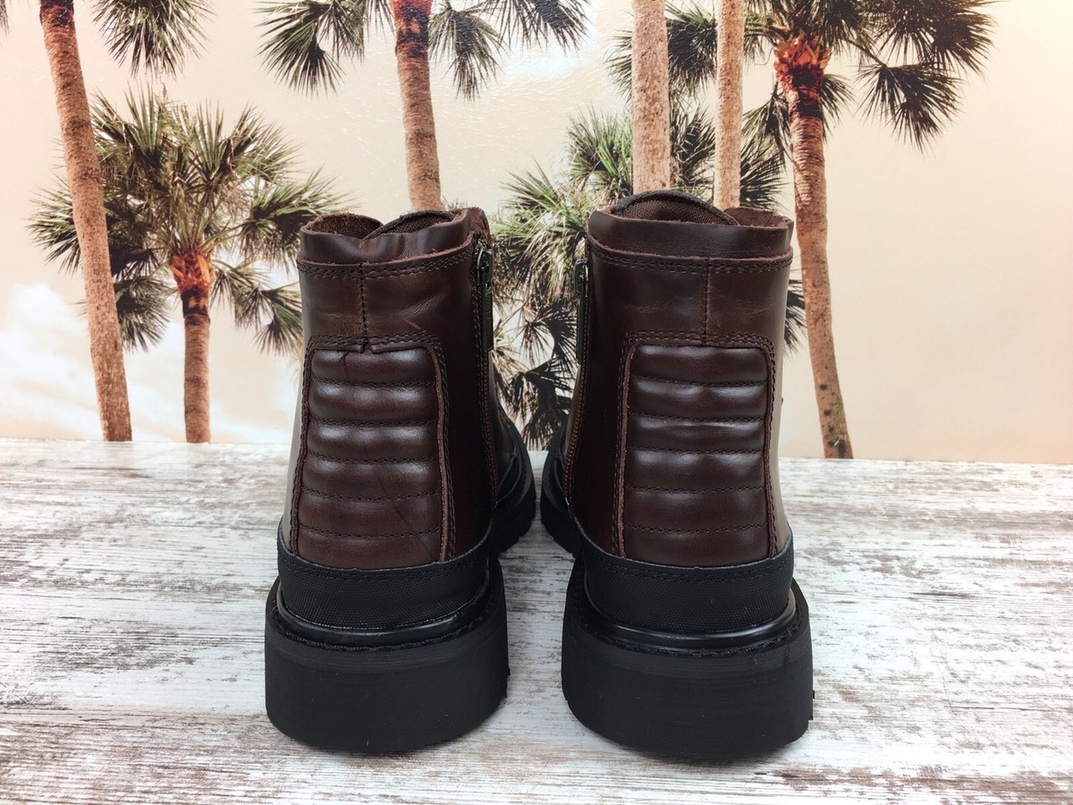 Harley Davidson Dalton Side-Zip Biker Leather Boots Brown 