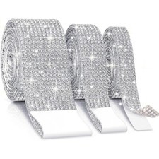 Rhinestone Tape Sticker Rolls Strip Self Adhesive 1 Meter Diamante 2mm Crystal