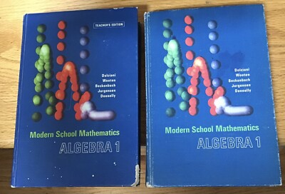 Modern School Mathematics Algebra 1 Dolciani Teacher Edition &Student Homeschool