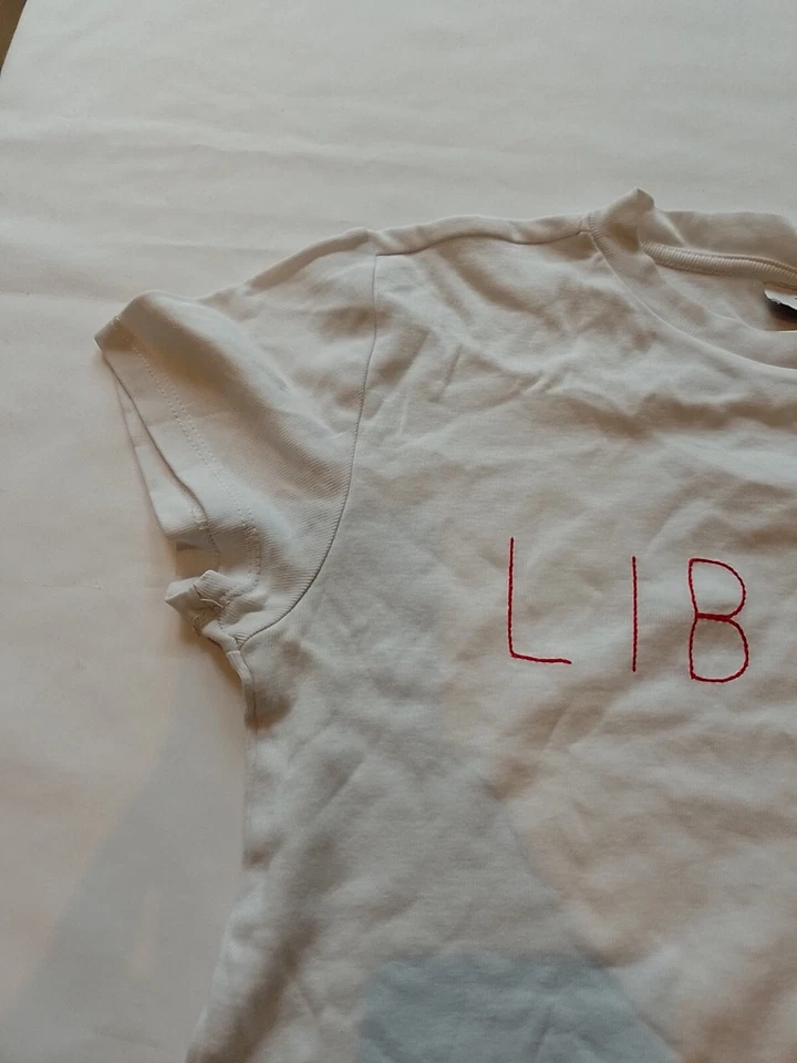 Ladies T-shirt Topshop 10 Petite Round Neck Short Sleeves Cropped White 20129 - Image 4 of 4