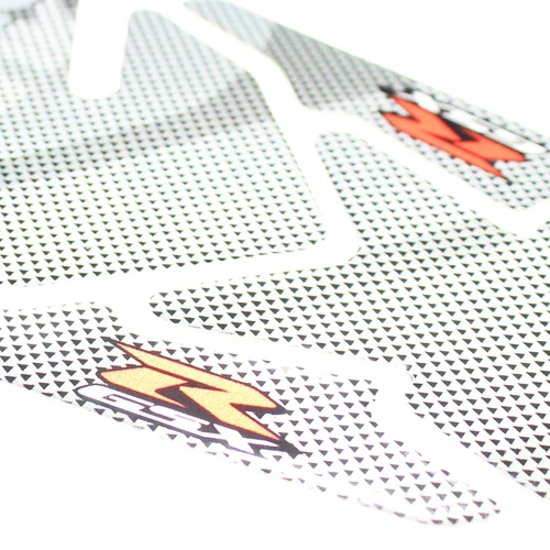 Reflective Carbon Look Tank Pad+8" Chrome Gold Logo&Letter+GSXR Emblem Sticker - Picture 7 of 12