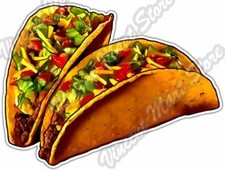 Tacos Taco Mexican Fast Food Restaurant Car Bumper Vinyl Sticker Decal 5"X4"