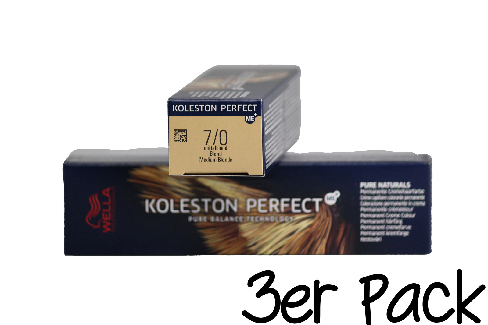16,64€/100ml 3x Wella Koleston Perfect ME+ Pure Naturals 7/0 Haarfarbe 60 ml
