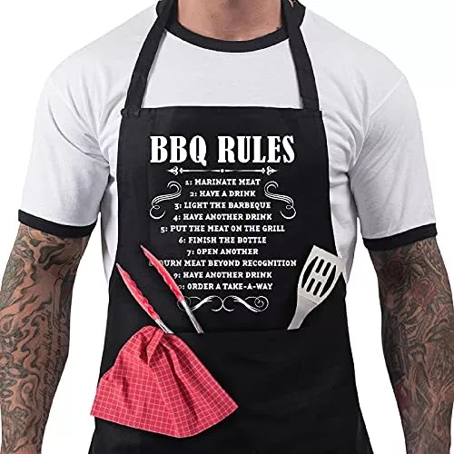 Novelty Chef Apron Best Cook Ever Funny Barbecue Black Aprons