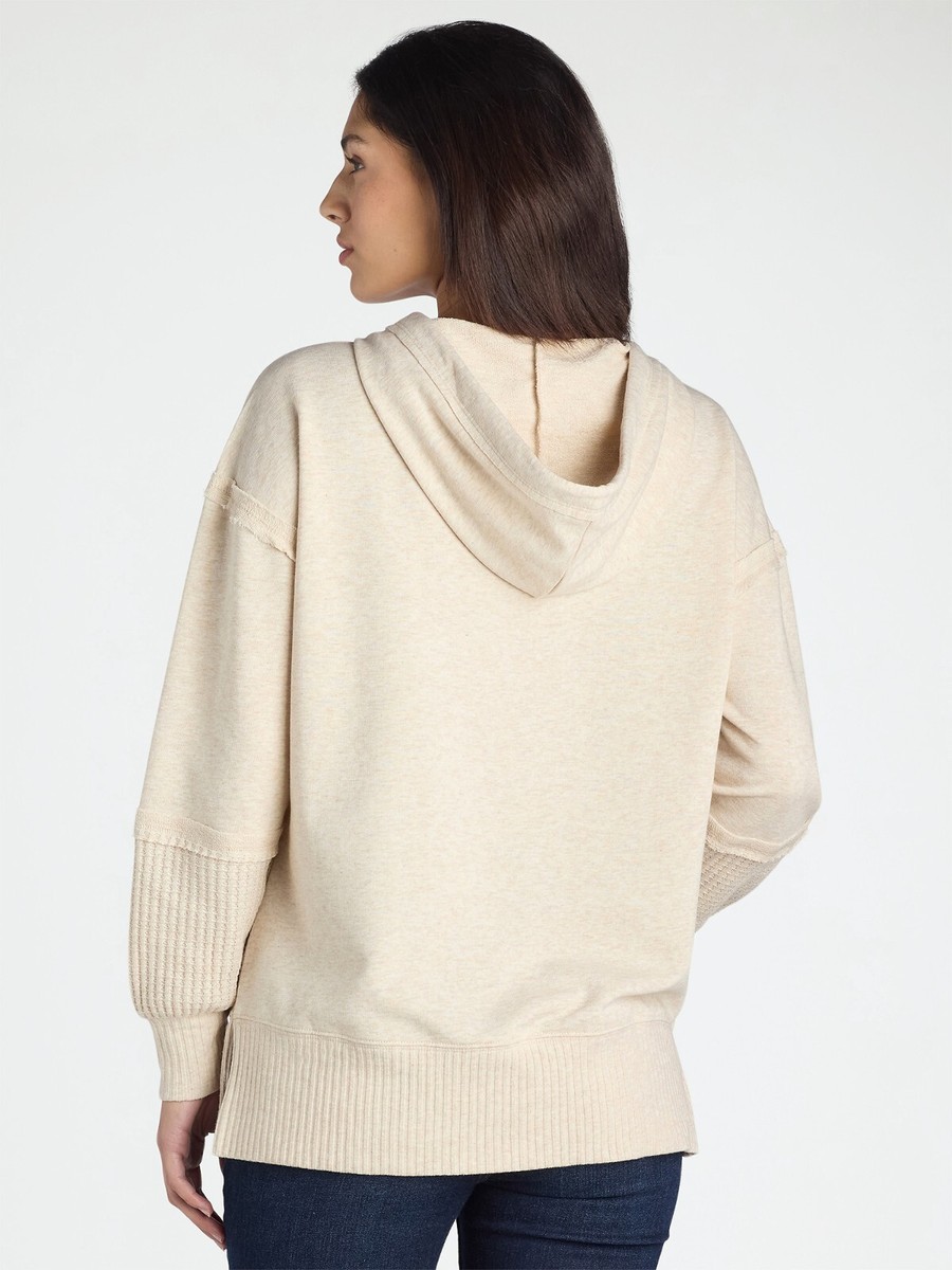 Time And Tru Women's Waffle Hoodie, Size XL Oatmeal Heather --X2--