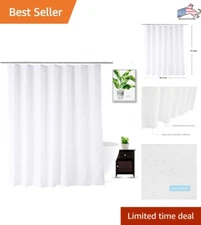 Extra Wide Fabric Shower Curtain Liner - Water Repellent, Hotel Quality, White