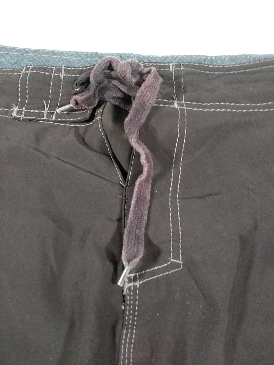 Burnside Board Shorts Comb Mens 34 Solid Black Swim Trunks Surfing