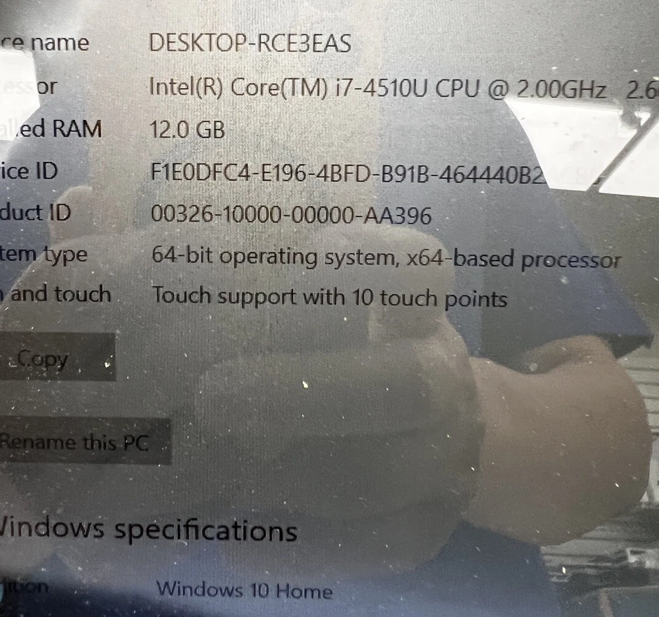 Radio satelital TOSHIBA P55W-B5318D i7-4510U 12 GB 250 G SSD regla agrietada Foto 2 de 4