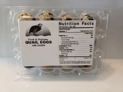 QUAIL EGG CARTON LABELS 250/LABELS (CARTON NOT INCLUDED)