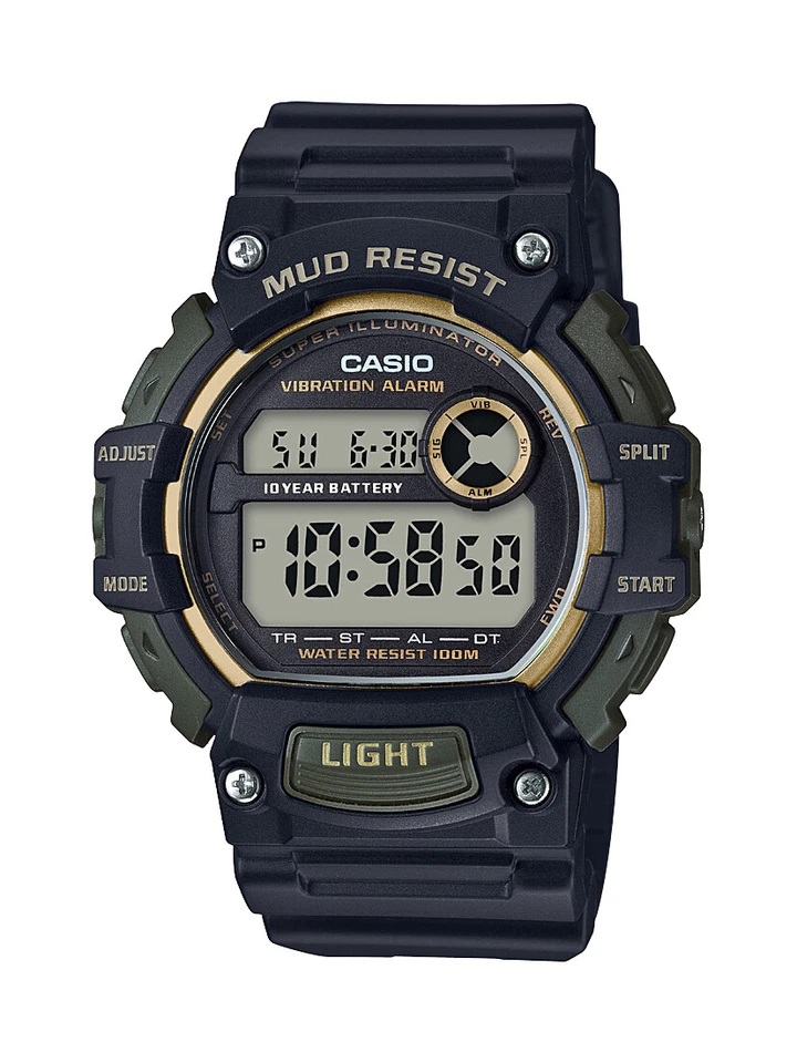 Reloj Casio Hombre Cuarzo Resistente al Barro Correa Resina Negra 48mm TRT-110H-1A2VCF