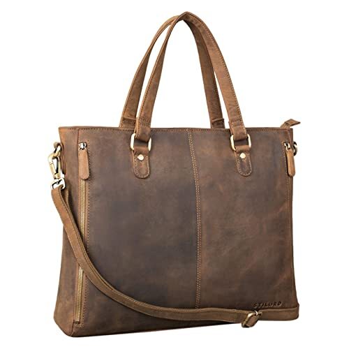 STILORD 'Amber' Borsa Cartella Donna in Pelle Vintage Ventiquattrore per (r9f)