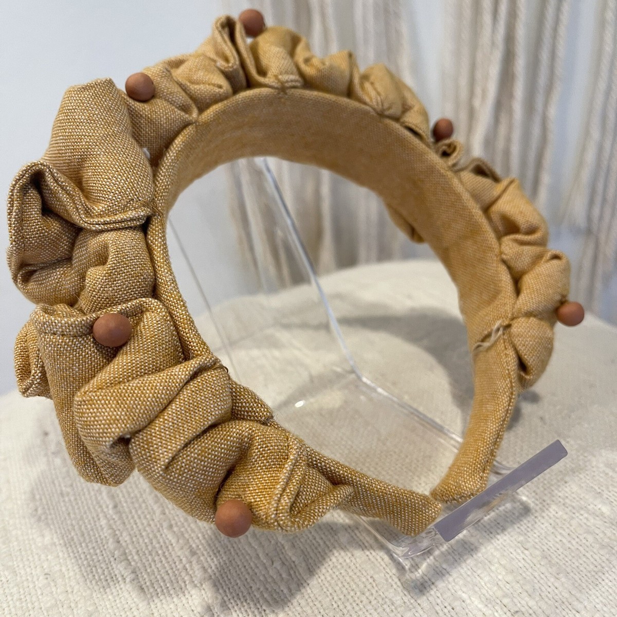 Anthropologie Beaded Grey Tassel Women’s Headband! pearl headband anthropology - TikTok Shop main image 2