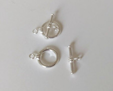 1x Sterlingsilber Ketten Knebelverschluss Set Schmuck schlicht poliert Ösen 4001
