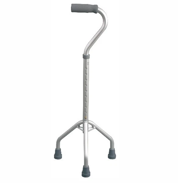 MORETTI Bastone Tripode con manico aperto e base larga regolabile in altezza per anziani