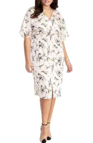 Rachel Rachel Roy Cait Dress In Tea Rose Combo Print Plus Size 18W $200 - Picture 1 of 9