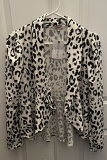 NEW Andree by Unit Womens Size L White Jacket w/ Black Silver Threads Blazer