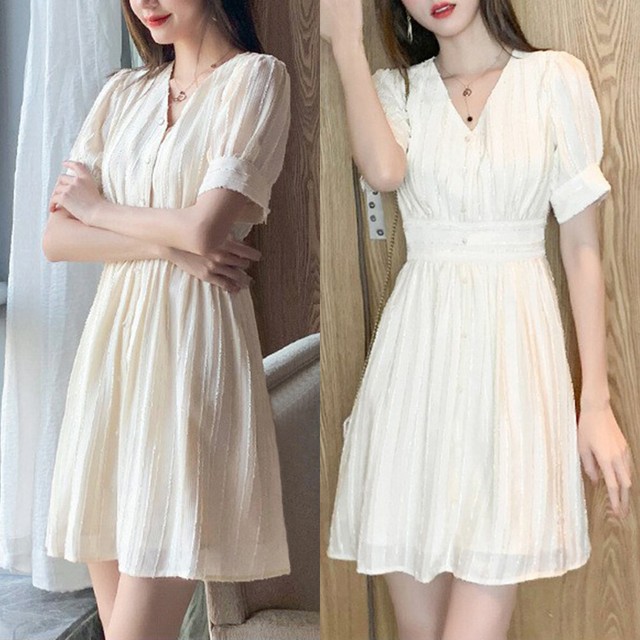 white button sundress