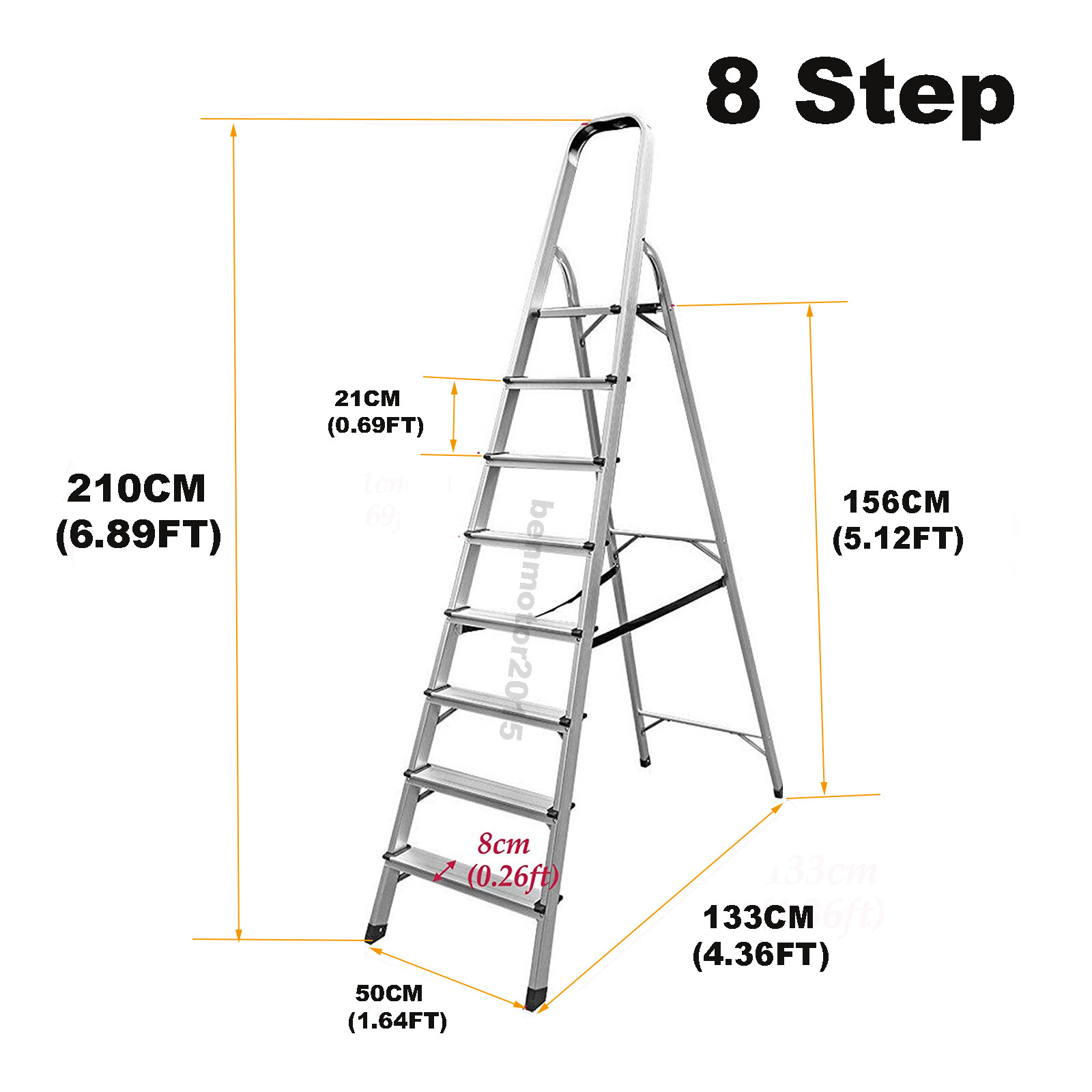 ALUMINIUM IRON STEP LADDER 1 2 3 4 STEP STEPLADDER LIGHTWEIGHT PLATFORM