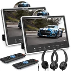 GOnavidio 2X 12" Screen Car Headrest Monitor Dual Screen DVD Player HDMI Headset
