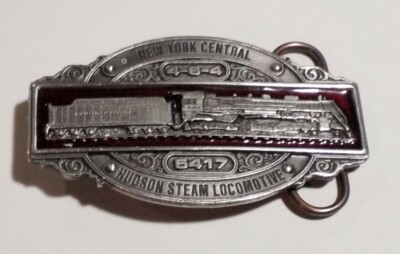1985 Bergamot Brass Belt Buckle NY Central Hudson Steam Locomotive