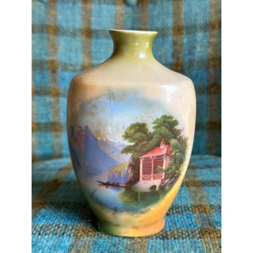 Vintage Germany Vase Tiny Landscape Ombre Mountains Lake Flower - 第 1/20 張圖片