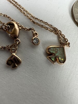 Kate Spade Everyday Spade Glitter Enamel Mini Pendant Rose Gold