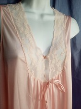 Vintage Gilead Nylon Nightgown Knee Length Pale Pink Lightweight Size Medium