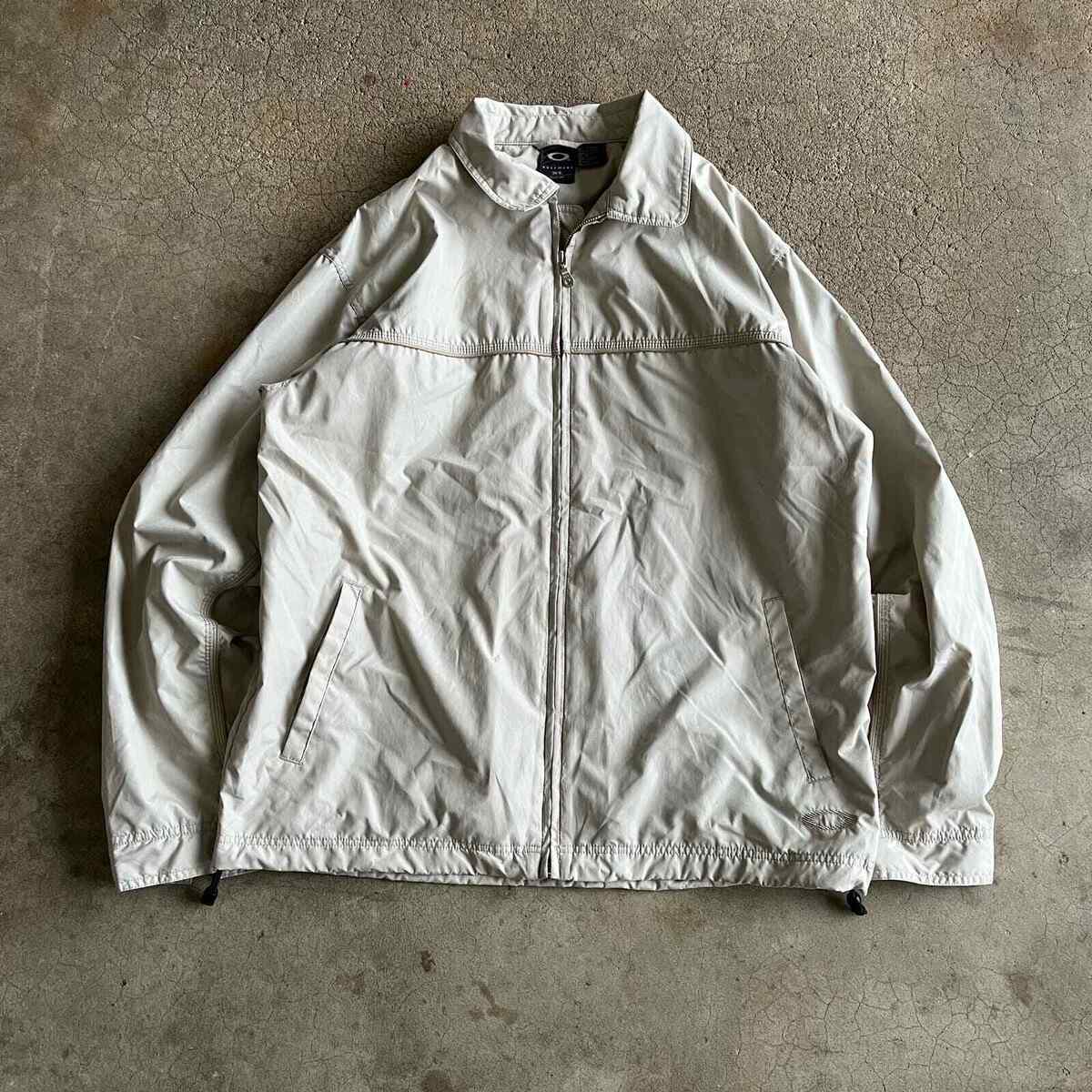 Vintage Oakley Software Khaki Colored Full Zip Windbreaker Vintage Oakley Software Khaki Colored Full Zip Windbreaker