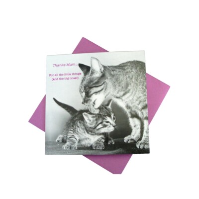 Danke Mama Liebe süßer Katze & Kätzchen Muttertag Grußkarte Mama neu Geschenk