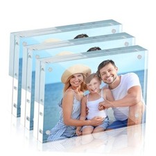 Acrylic Picture Frames 5x7, Strong Magnetic Photo Frame, Double 5x7" 3 Pack