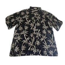 Pierre Cardin EUC Bamboo Tropical Print Sz L Button-Down Short-Sleeve Shirt