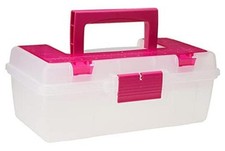 Creative Options 114-082 Molded Storage Craft Box with Lift-Out Tray, 13 Pink