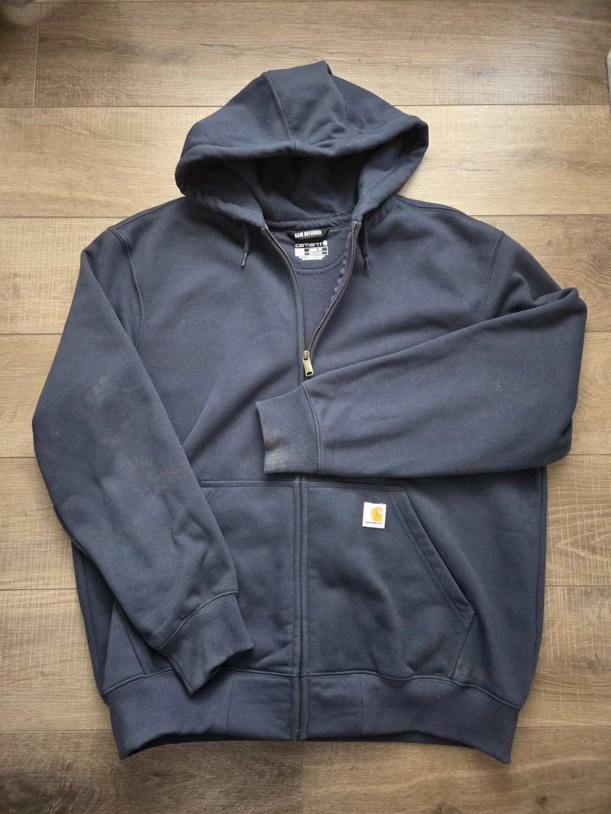Carhartt Rain Defender Thermal Lined Full Zip Hoodie Navy Blue Men's Size XL GUC
