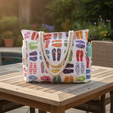 Large Beach Tote Bag, Beach Bag Waterproof Sandproof, Swim Pool Beach Tote wi...