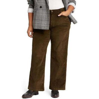 $108 Madewell Emmett 2.0 Wide-Leg Pant Corduroy Button-Fly Edition Olive Green