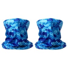 2pcs Summer Neck Gaiter Unisex Sun Protection Face Mask, Camo Blue