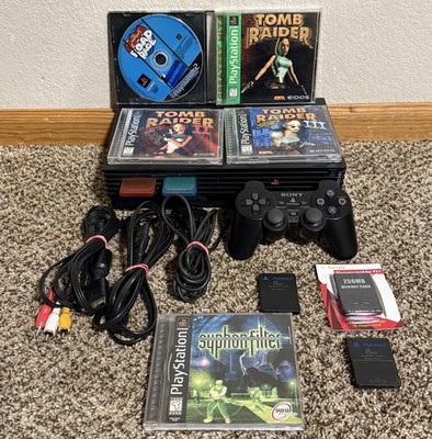 Sony PlayStation 2 PS2 SCPH-50010 Black Console (Bundle)