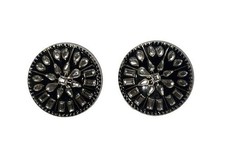 Pair of Lindsay Phillips Shoe Snaps F Black Clear Rhinestones