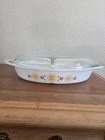Vintage Pyrex Town & Country 1.5 Quart Divided Casserole Dish With Lid!