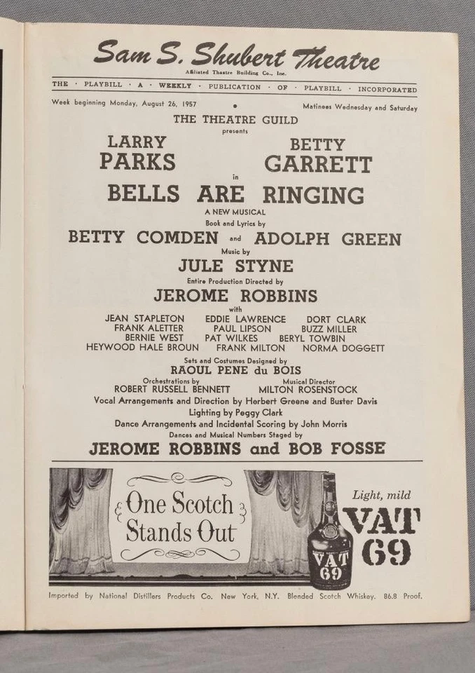Playbill Bells Are Ringing Shubert Theatre August 26 1957 - Image 3 of 4