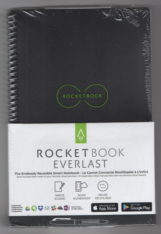 NEW IN PACKAGE~ ROCKET BOOK ~EVERLAST~DOT GRID EXECUTIVE~BLACK~EVR-E-RB-FR