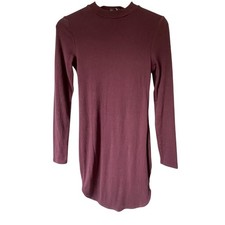 Forever 21 purple long sleeved bodycon high neckline winter dress cotton spandex
