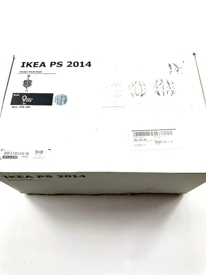 NUEVO IKEA David Wahl PS 2014 14" Lámpara Colgante Blanco Plata Estrella de la Muerte 003.114.98 Foto 4 de 4