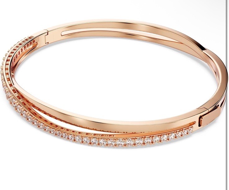 SWAROVSKI Twist Bangle ローズゴールド クリスタル SWAROVSKI Twist Rows Crystal Bracelet Collection, Rhodium & Rose