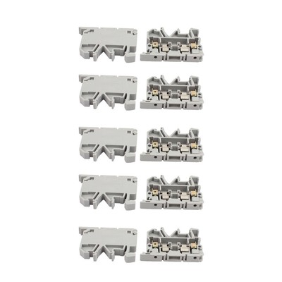 500V ASK1EN DIN Rail Mount Fuse Holder Terminal Block 4mm2 Cable Gray,10X