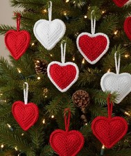 Crochet, Heart Ornament, Christmas Decor, Cute Hanging Gift